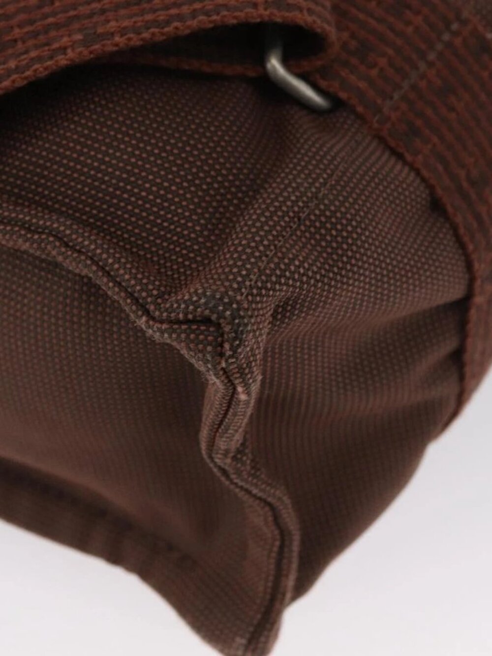 HERMES Her Line Sac A Dos Backpack Canvas Brown Silver Auth ARZ289 - Picture 14 of 16